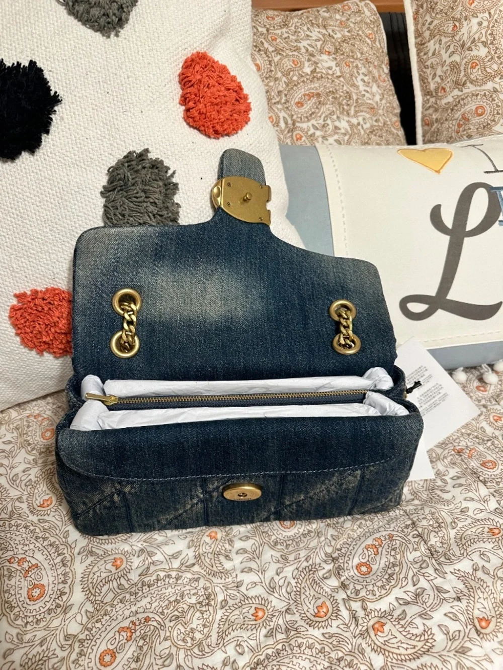 Coach Tabby Quilted Denim Shoulder Bag 26